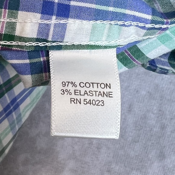 Banana Republic Men's XL Green Blue Plaid Soft Wash Shirt Short Sleeve Cotton - Picture 6 of 10